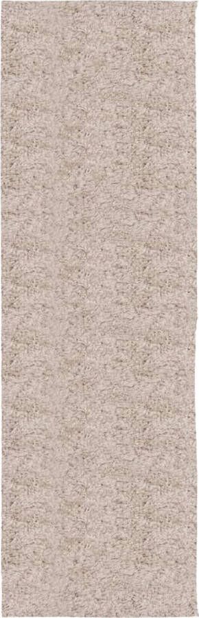 The Living Store PAMPLONA Vloerkleed 80 x 250 cm Beige Polypropeen met 30 mm lange polen Shaggy Vloerkleed Polypropyleen Vloerkleed Beige Vloerkleed Woonkamer Tapijt Slaapkamer Tapijt - Foto 3