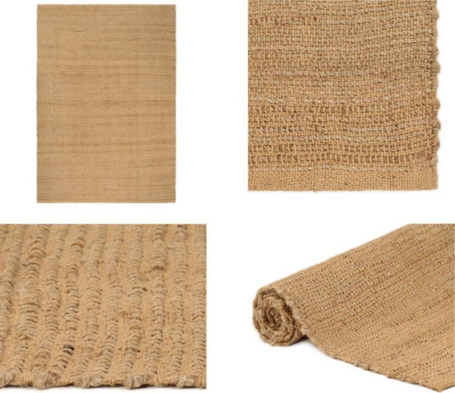 VidaXL Vloerkleed rechthoekig 160x230 cm jute naturel Vloerkleed Vloerkleden Mat Vloermat