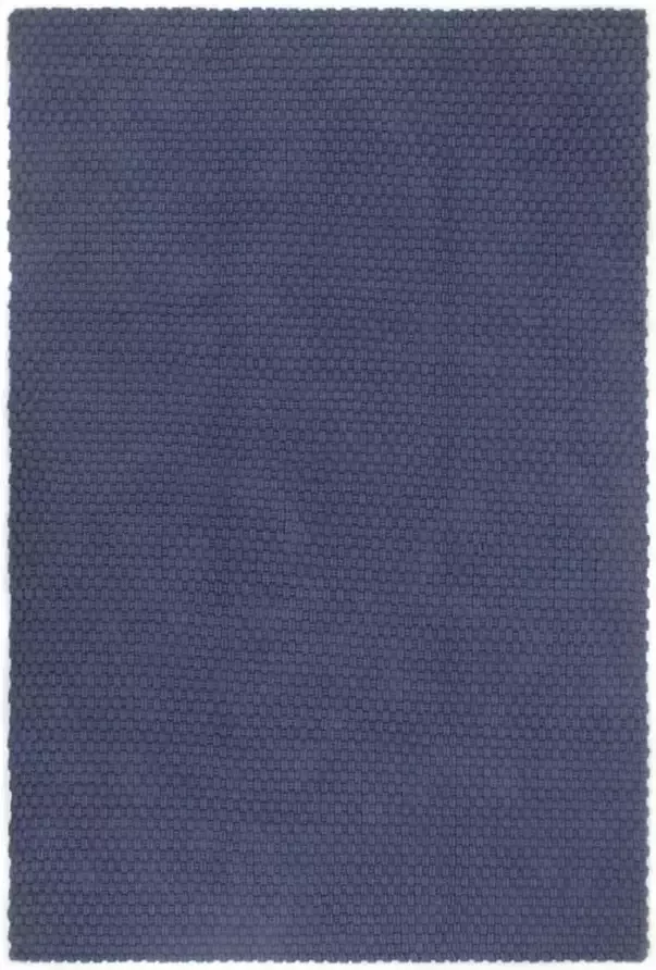 VidaXL -Vloerkleed-rechthoekig-160x230-cm-katoen-marineblauw