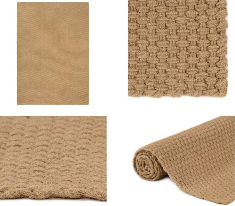 VidaXL Vloerkleed rechthoekig 180x250 cm jute naturel Vloerkleed Vloerkleden Mat Vloermat