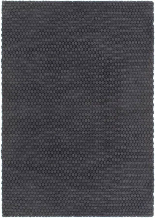 VidaXL -Vloerkleed-rechthoekig-180x250-cm-katoen-antracietkleurig