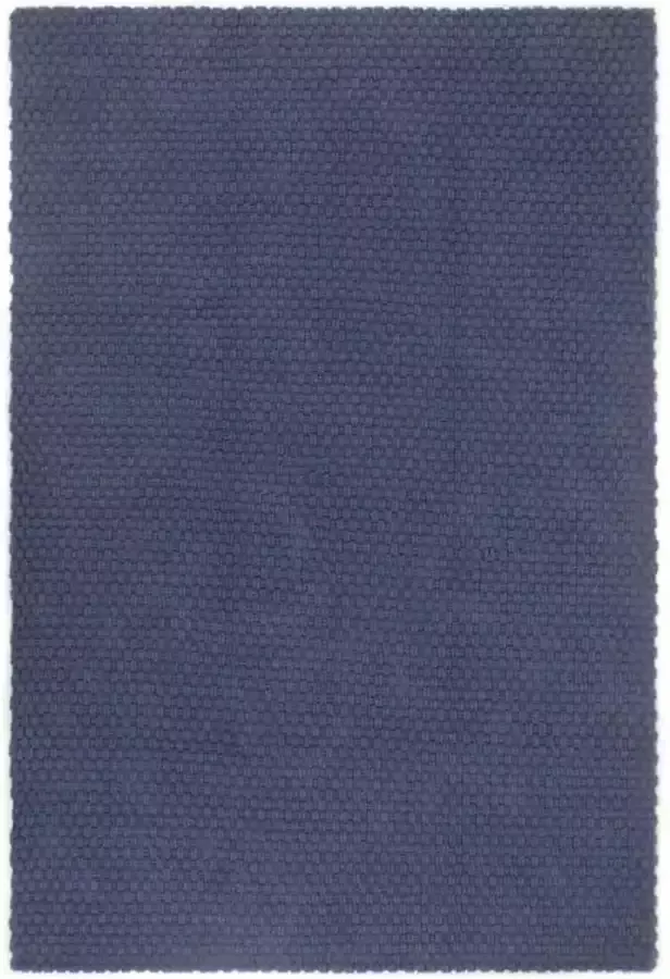 vidaXL Vloerkleed rechthoekig 200x300 cm katoen marineblauw