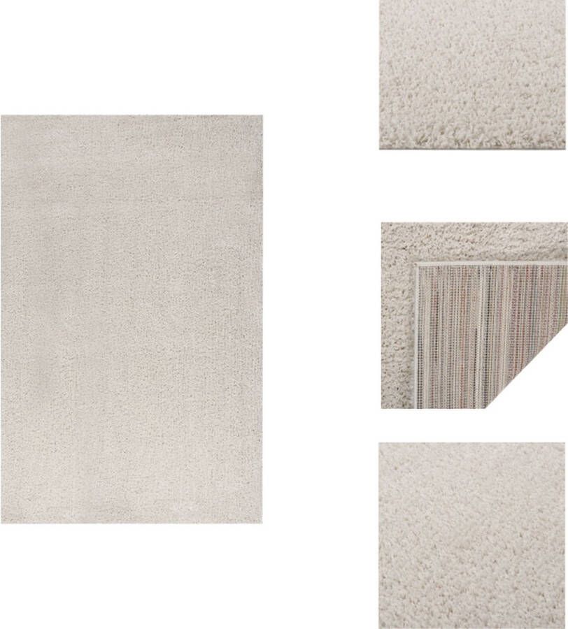 VidaXL Vloerkleed Shaggy 200 x 290 cm 100% PP Crème Luxueus en duurzaam Vloerkleed