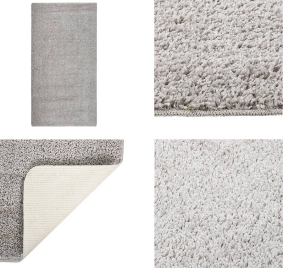 VidaXL Vloerkleed shaggy anti-slip 80x150 cm lichtgrijs Vloerkleed Vloerkleden Karpet Tapijt