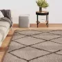 VidaXL -Vloerkleed-shaggy-hoogpolig-140x200-cm-beige-en-antracietkleur - Thumbnail 2