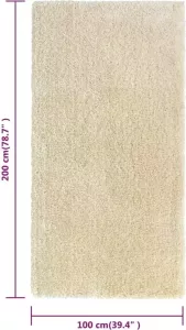 VidaXL Vloerkleed shaggy hoogpolig 50 mm 100x200 cm beige