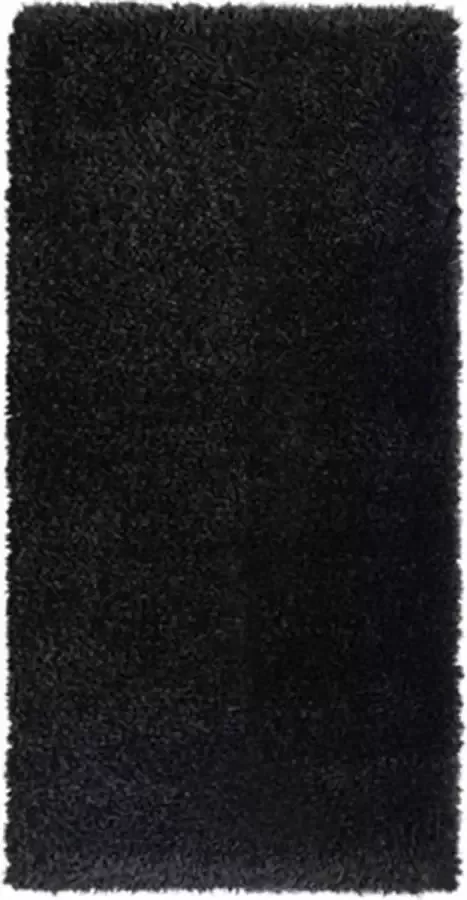 vidaXL Vloerkleed shaggy hoogpolig 50 mm 100x200 cm zwart
