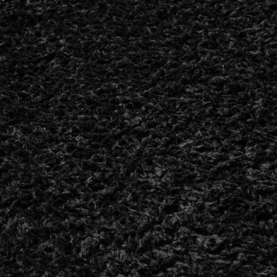 vidaXL Vloerkleed shaggy hoogpolig 50 mm 160x230 cm zwart