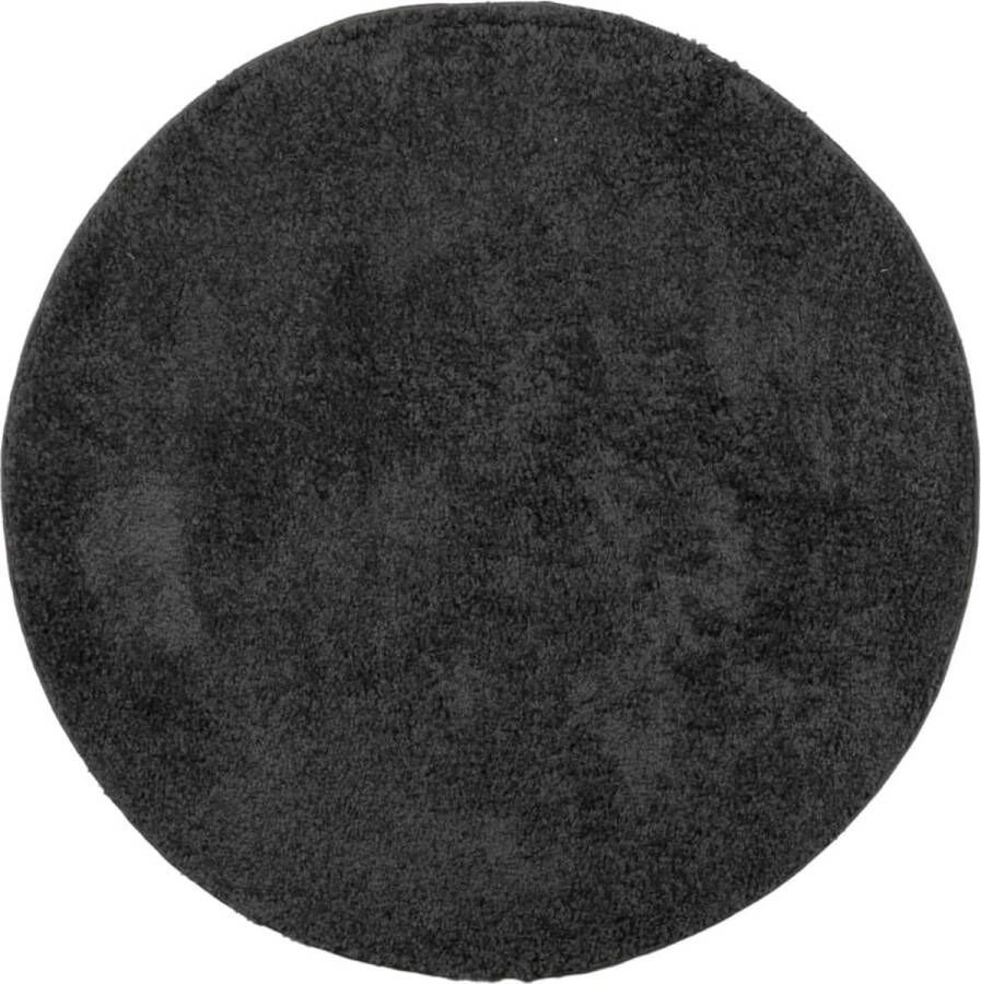 The Living Store PAMPLONA Vloerkleed 100 cm Antraciet ECO Polypropeen Zacht en Donzig Anti-Slip Getest op Schadelijke Stoffen Shaggy Vloerkleed Antraciet Rond Vloerkleed Polypropyleen Vloerkleed Zacht Vloerkleed - Foto 2