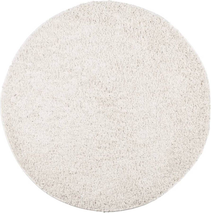 The Living Store Vloerkleed PAMPLONA shaggy hoogpolig modern Ø 120 cm crèmekleur Shaggy Vloerkleed Polypropyleen Vloerkleed Crème Vloerkleed Ronde Vloerkleed Groot Vloerkleed - Foto 2