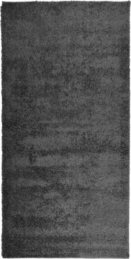 The Living Store PAMPLONA Shaggy vloerkleed 100 x 200 cm Antraciet duurzaam 100% polypropeen met zachte lange polen Shaggy Vloerkleed Antraciet Groot Vloerkleed Hoge Kwaliteit Vloerkleed Comfortabele Vloerkleed - Foto 2