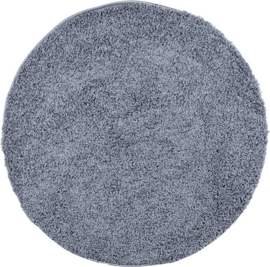 VidaXL -Vloerkleed-PAMPLONA-shaggy-hoogpolig-modern-Ø-120-cm-blauw