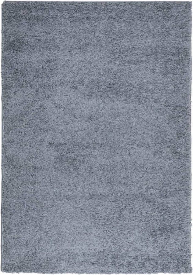 The Living Store PAMPLONA vloerkleed 120 x 170 cm Blauw Anti-slip 100% Polypropeen Shaggy Vloerkleed Blauw Woonkamer Tapijt Slaapkamer Tapijt Anti Slip Vloerkleed - Foto 2