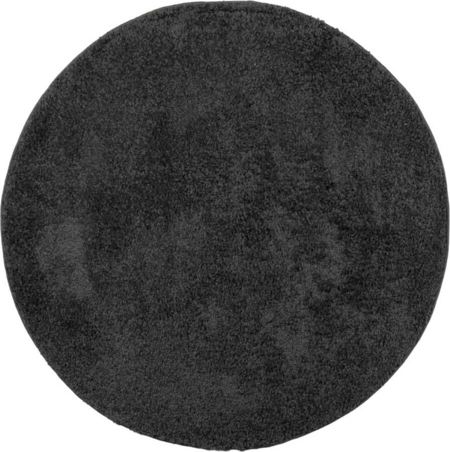 The Living Store Vloerkleed PAMPLONA shaggy hoogpolig modern Ø 80 cm antraciet Shaggy Vloerkleed Polypropyleen Vloerkleed Antraciet Vloerkleed Ronde Vloerkleed Woonkamer Tapijt - Foto 4