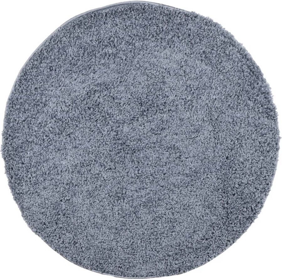 The Living Store Vloerkleed PAMPLONA shaggy hoogpolig modern Ø 160 cm blauw Shaggy Vloerkleed Blauw Polypropyleen Vloerkleed Rond Vloerkleed Hoge Kwaliteit Vloerkleed - Foto 2