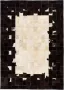 VidaXL Vloerkleed vierkant patchwork 80x150 cm echt leer zwart wit - Thumbnail 2