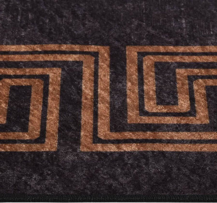 VidaXL -Vloerkleed-wasbaar-anti-slip-120x180-cm-zwart-en-goudkleurig