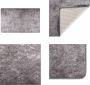 VidaXL Vloerkleed wasbaar anti-slip 160x230 cm grijs Vloerkleed Vloerkleden Loper Vloerkleed Loper Vloerkleden - Thumbnail 2