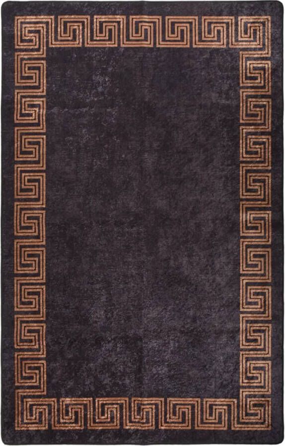 VidaXL -Vloerkleed-wasbaar-anti-slip-160x230-cm-zwart-en-goudkleurig - Foto 2