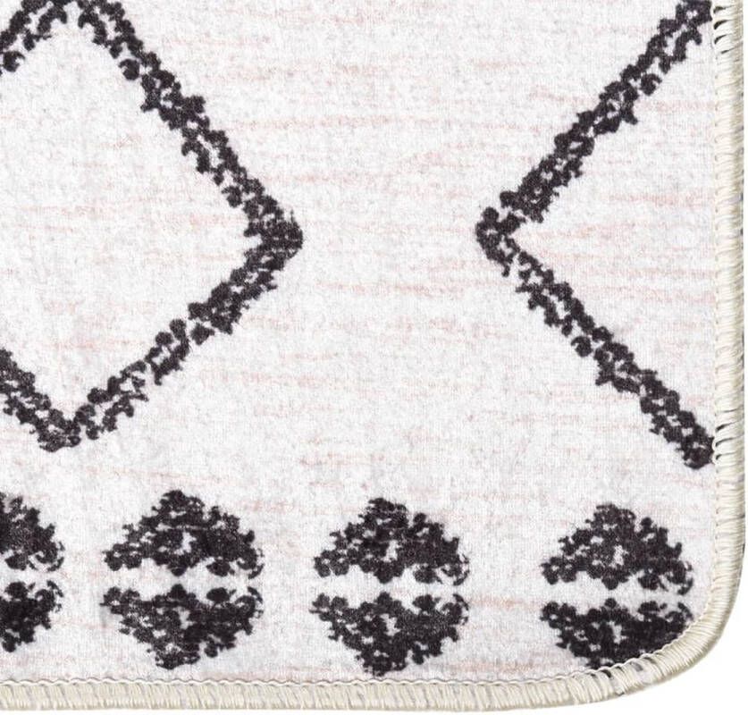 VidaXL -Vloerkleed-wasbaar-anti-slip-160x230-cm-zwart-en-wit