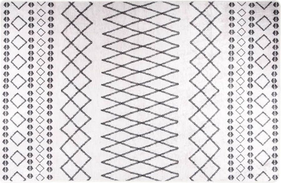 VidaXL -Vloerkleed-wasbaar-anti-slip-160x230-cm-zwart-en-wit - Foto 3