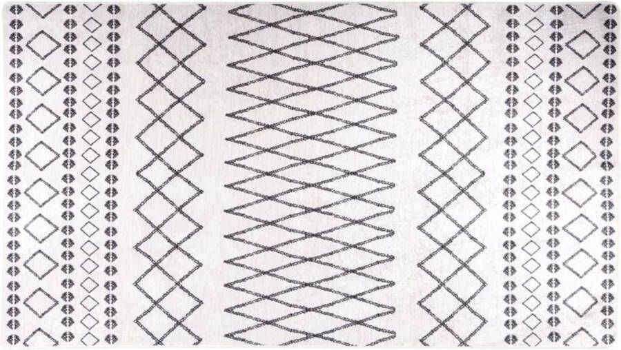 VidaXL -Vloerkleed-wasbaar-anti-slip-190x300-cm-zwart-en-wit - Foto 2