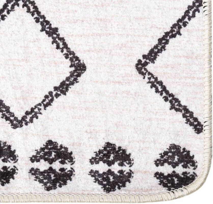 VidaXL -Vloerkleed-wasbaar-anti-slip-190x300-cm-zwart-en-wit