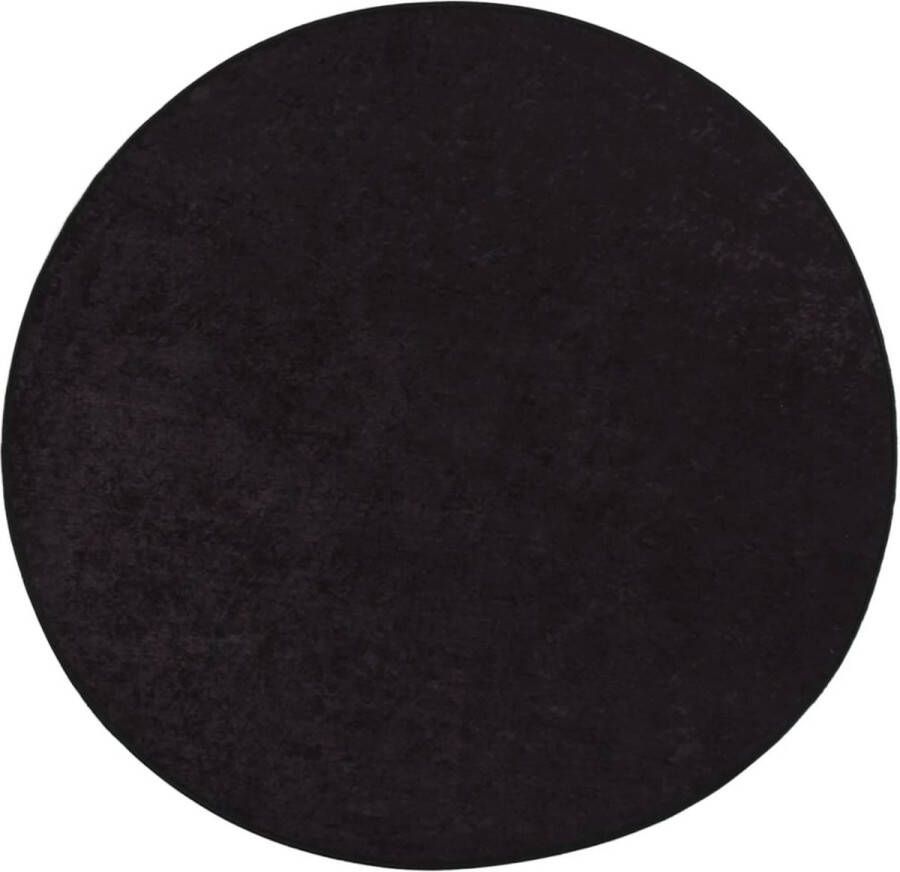 VidaXL -Vloerkleed-wasbaar-anti-slip-Ø-200-cm-antracietkleurig