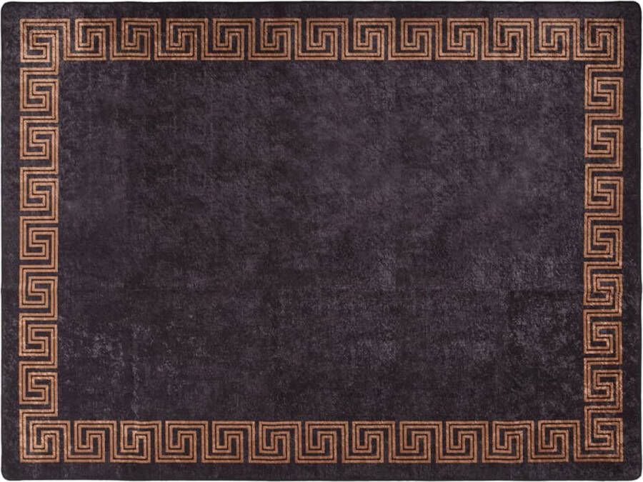 VidaXL -Vloerkleed-wasbaar-anti-slip-400x300-cm-zwart-en-goudkleurig