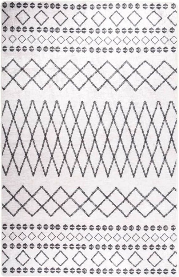 VidaXL -Vloerkleed-wasbaar-anti-slip-80x150-cm-zwart-en-wit - Foto 2