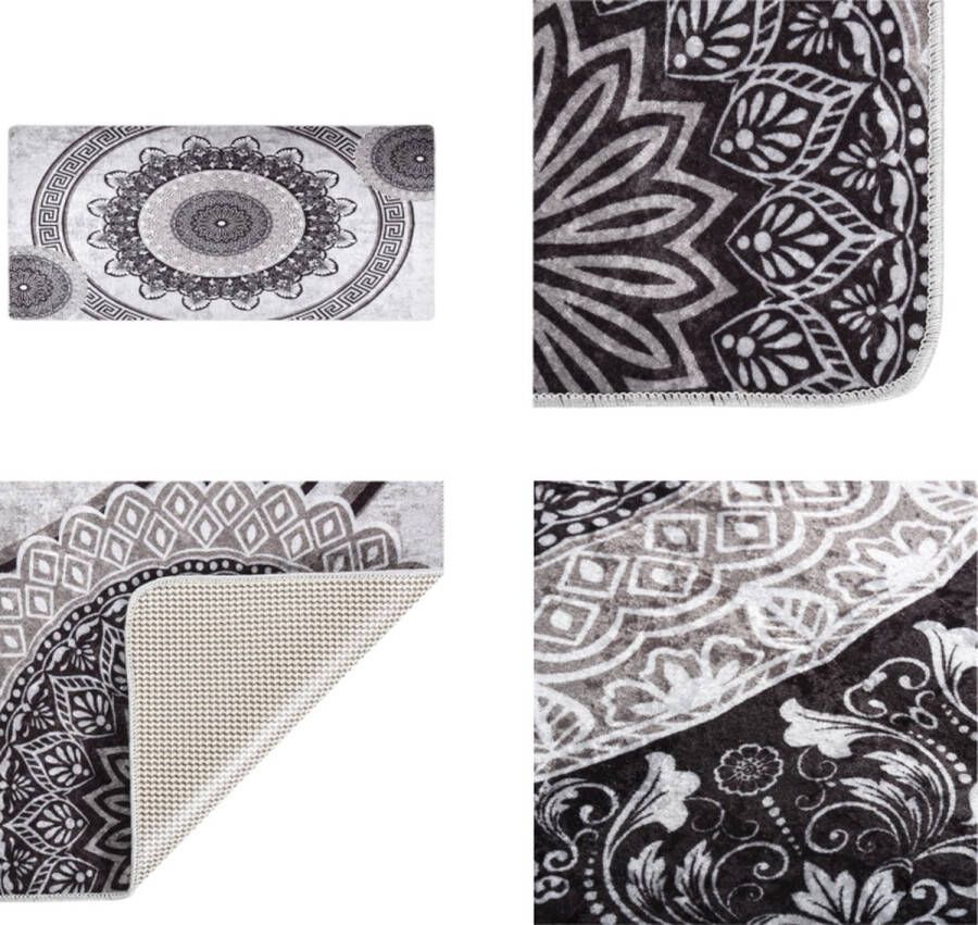 VidaXL Vloerkleed wasbaar anti-slip 80x300 cm meerkleurig Vloerkleed Vloerkleden Loper Vloerkleed Loper Vloerkleden