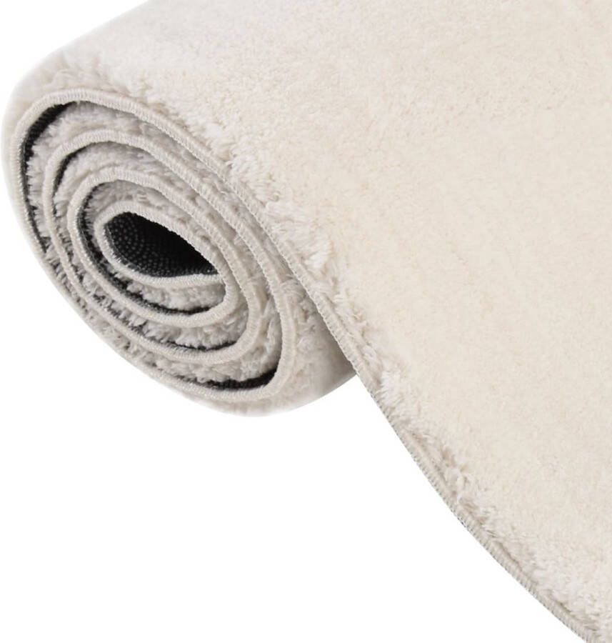 VidaXL -Vloerkleed-wasbaar-korte-pool-anti-slip-80x150-cm-crèmekleurig