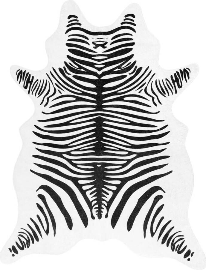 VidaXL Vloerkleed Zebrapatroon Wasbaar 120x170cm Vloerkleed Wild Zebra Print Anti Slip Vloerverwarming Woonkamer Slaapkamer Kinderkamer Modern Design