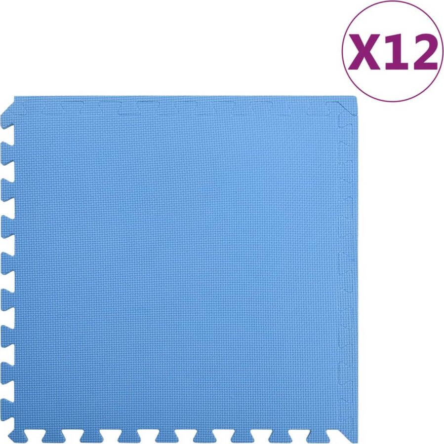 vidaXL -Vloermatten-12-st-4 32-㎡-EVA-schuim-blauw