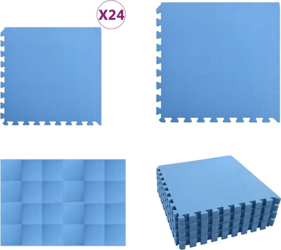 VidaXL Vloermatten 24 st 8 64 ㎡ EVA-schuim blauw Sportmat Sportmatten Puzzelsportmat Puzzelsportmatten