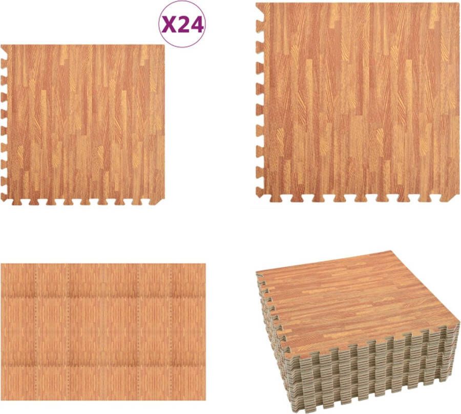 VidaXL Vloermatten 24 st 8 64 ㎡ EVA-schuim houtnerfprint Sportmat Sportmatten Puzzelsportmat Puzzelsportmatten