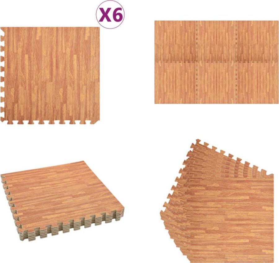 VidaXL Vloermatten 6 st 2 16 ㎡ EVA-schuim houtnerfprint Sportmat Sportmatten Puzzelsportmat Puzzelsportmatten