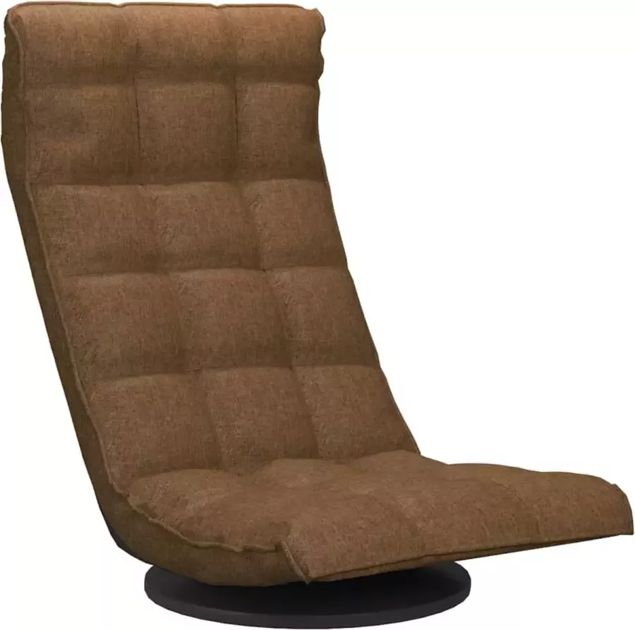 VidaXL Vloerstoel draaibaar stof bruin - Foto 2