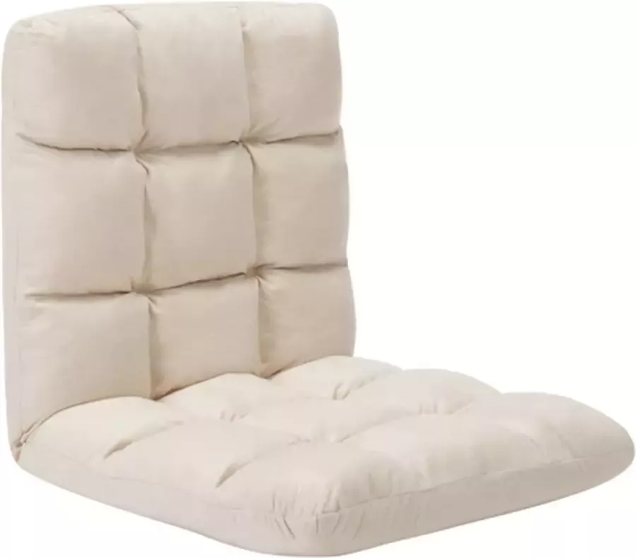 VidaXL Vloerstoel inklapbaar microvezel crÃ¨me