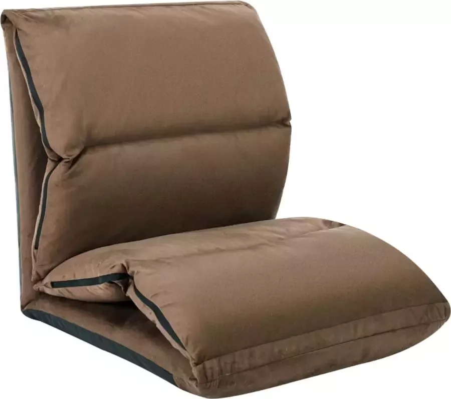 VidaXL Vloerstoel Inklapbaar Microvezel Taupe Vloerstoel Lounge Stoel Vouwstoel Microfiber Bank Zitbank Relaxfauteuil Tuinmeubilair Buitentijd Meubels Terras Meubel - Foto 2