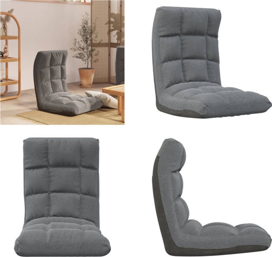 VidaXL Vloerstoel inklapbaar stof lichtgrijs Vloerstoel Vloerstoelen Vloerlounger Vloerloungers