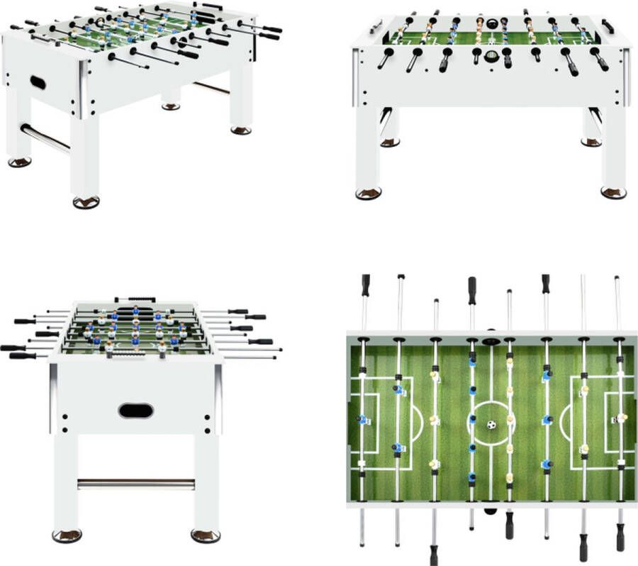 VidaXL Voetbaltafel 60 kg 140x74.5x87.5 cm staal wit Tafelvoetbalspel Tafelvoetbalspellen Voetbaltafel Voetbaltafels