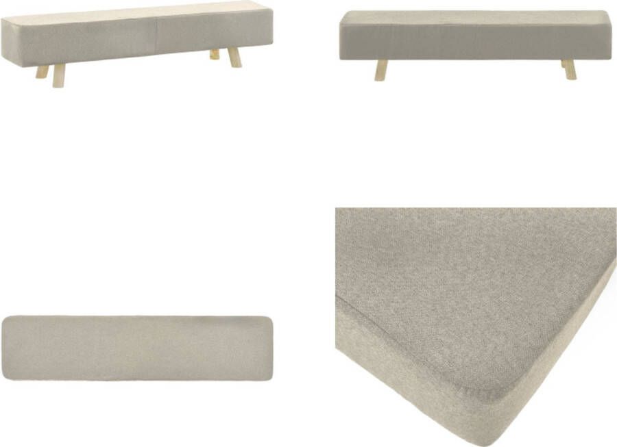 VidaXL Voetenbank 120x28x26 cm stof crèmekleurig Voetenbank Voetenbanken Voetenbankje Voetenbankjes