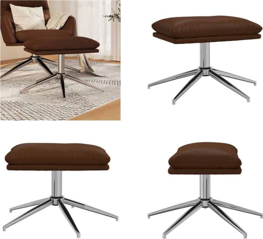 VidaXL Voetenbank 45x29-5x35 cm glanzend kunstleer bruin Voetenbank Voetenbanken Voetenbankje Voetensteun - Foto 2