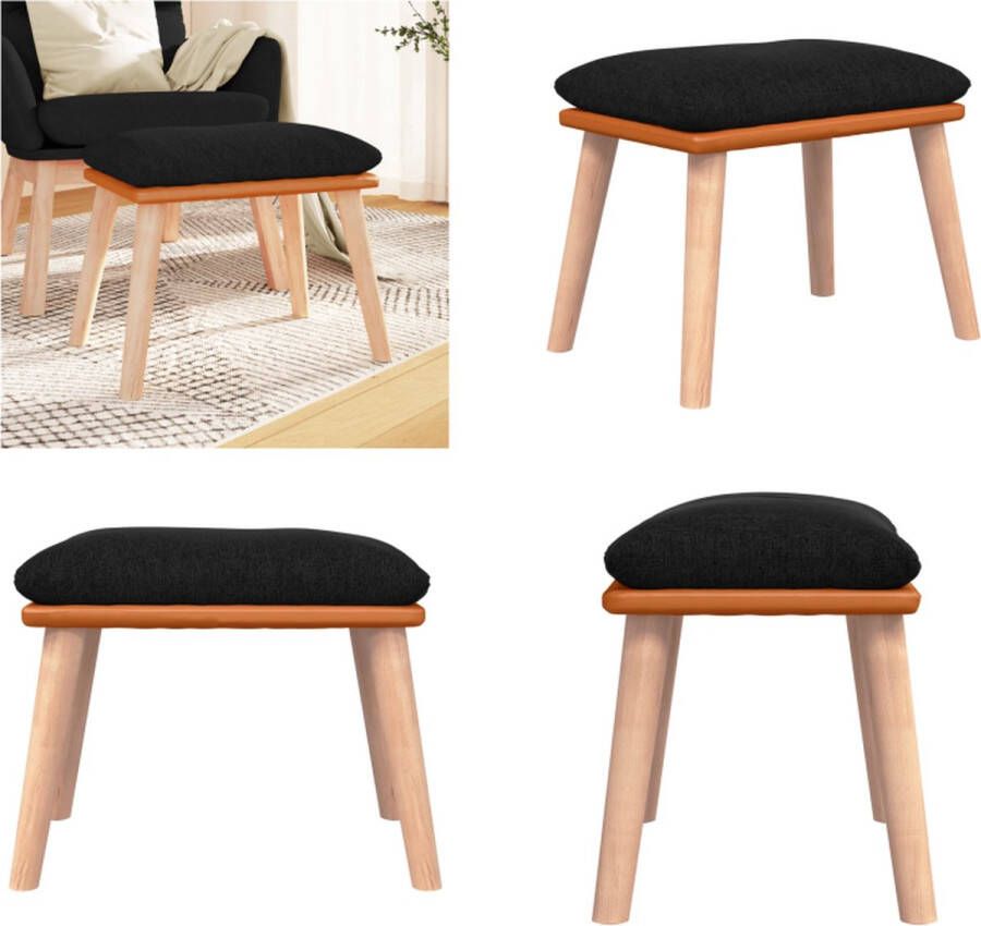 VidaXL Voetenbank 45x29-5x35 cm stof en kunstleer zwart Voetenbank Voetenbanken Voetenbankje Voetensteun - Foto 3