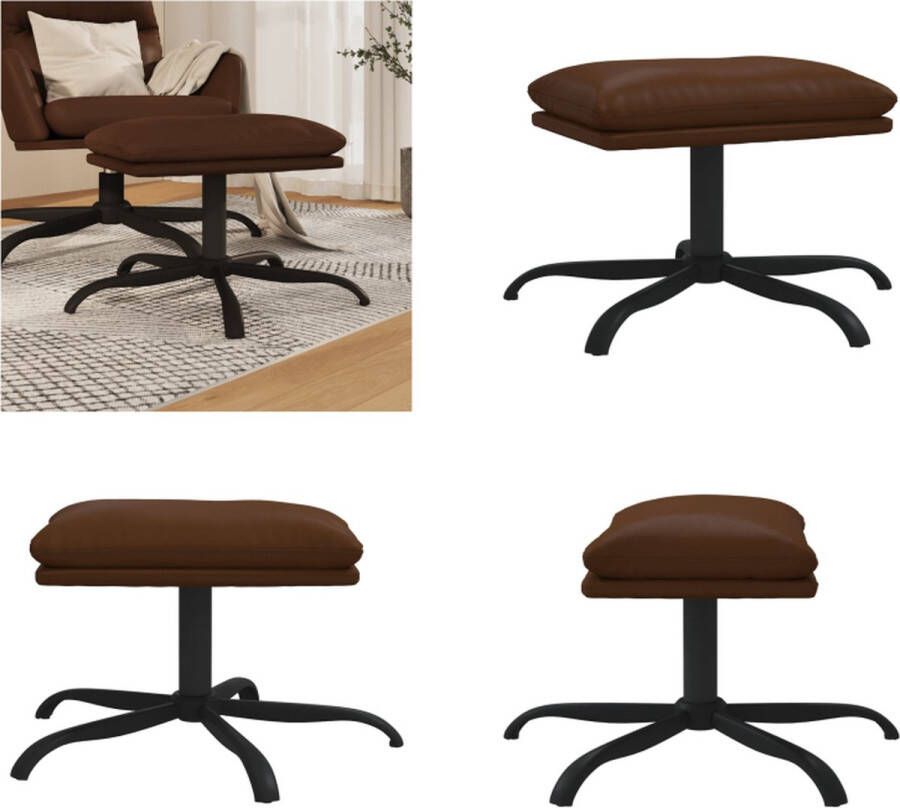 VidaXL Voetenbank 45x29 5x36 cm glanzend kunstleer bruin Voetenbank Voetenbanken Voetenbankje Voetensteun