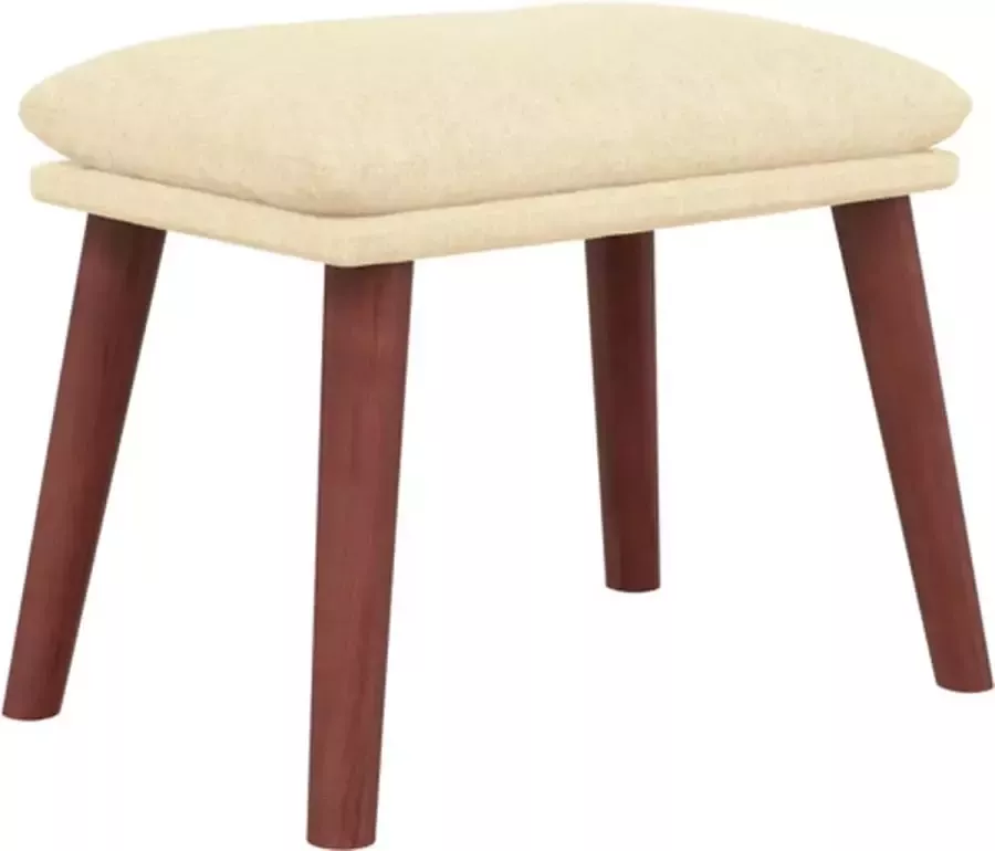 VidaXL Voetenbank 45x29 5x35 cm stof crÃ¨mekleurig - Foto 2