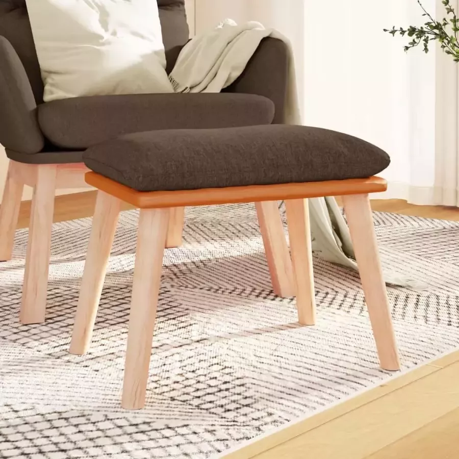 VIDAXL Voetenbank 45x29 5x39 cm stof en kunstleer bruin