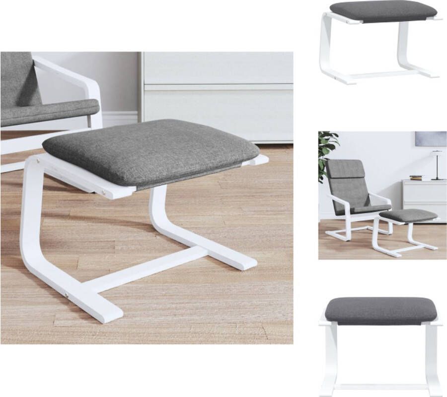 VidaXL Voetenbank Voetenbanken Voetenbankje Voetensteun Voetenbank 51x41x40 cm stof donkergrijs - Foto 2