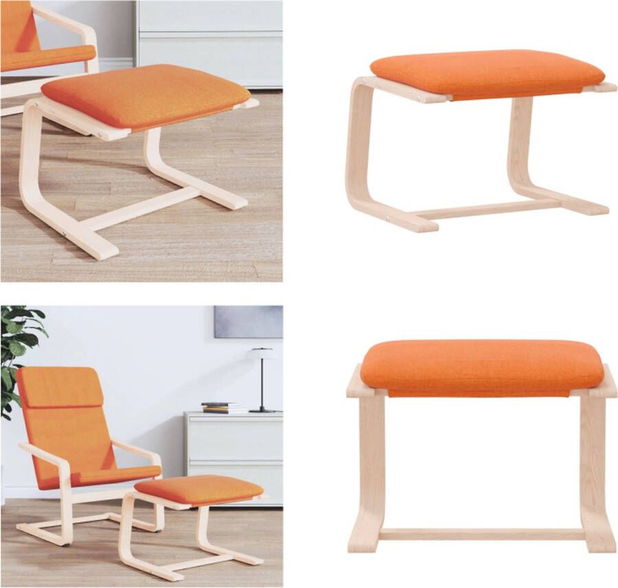 VidaXL Voetenbank 51x41x40 cm stof donkergeel Voetenbank Voetenbanken Voetenbankje Voetensteun - Foto 2